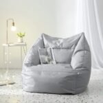 Stylecraft Structured Grey Bean Bag Chair With Beans
